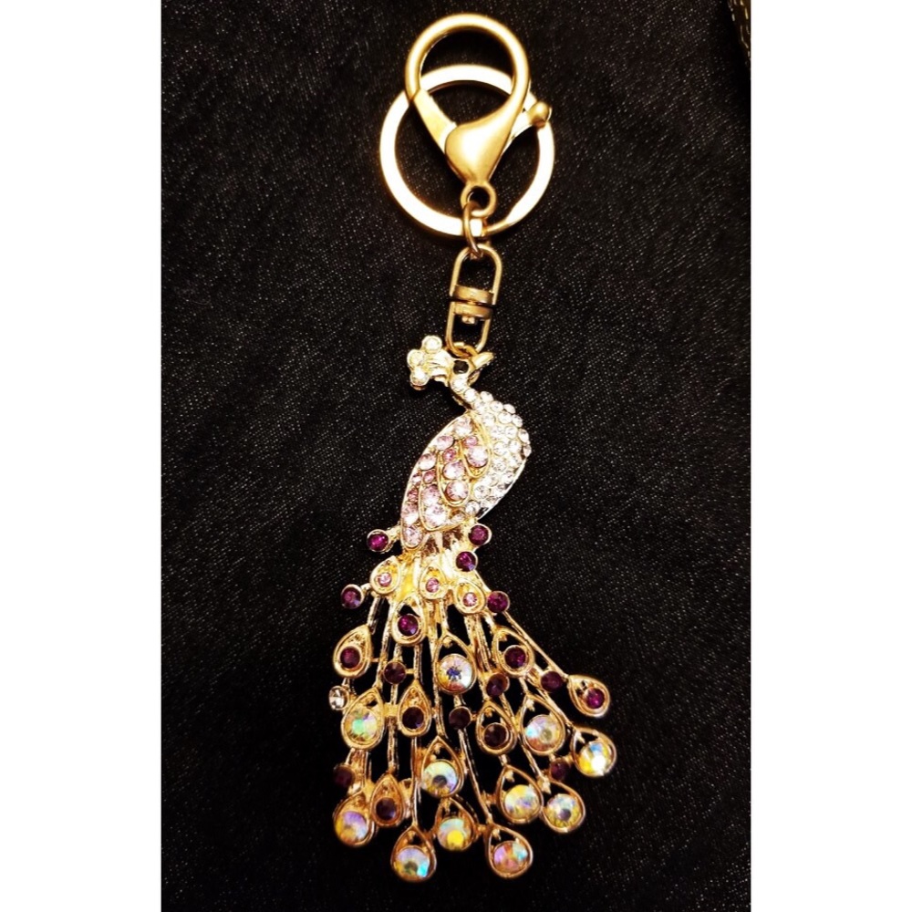 💎💎 Peacock stone studded keychain with box 💎💎